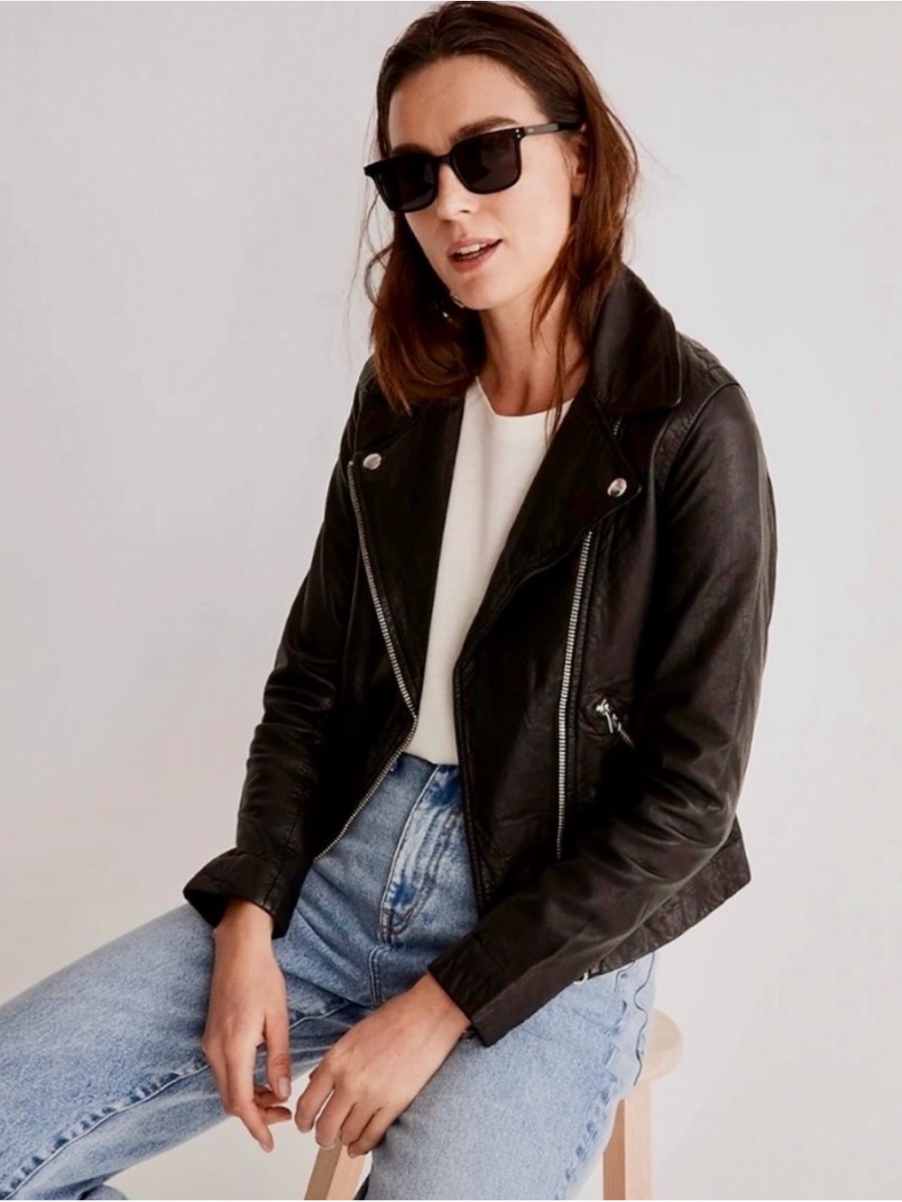 Washed Leather Moto Jacket by Madewell - Picture 4 of 11